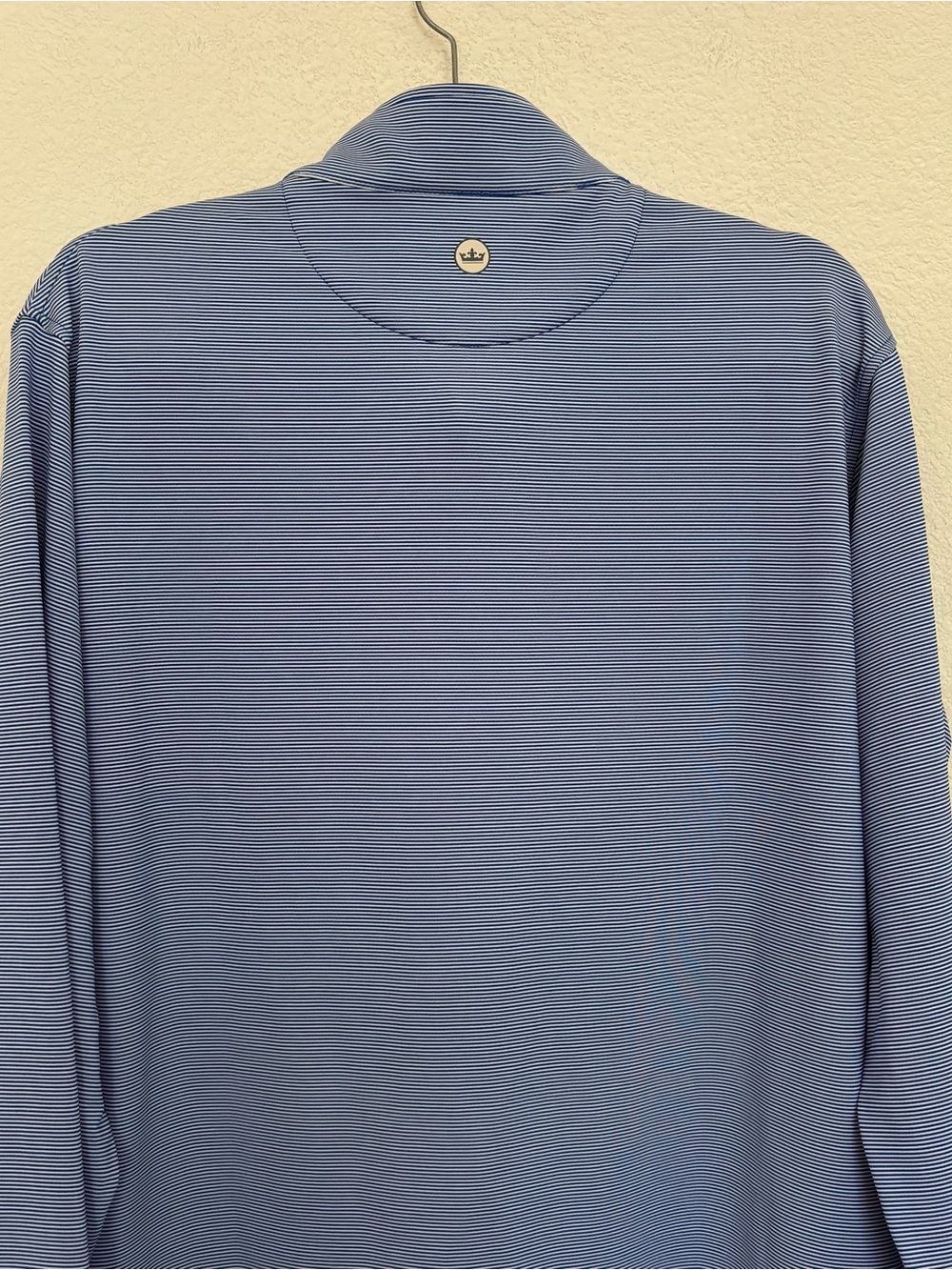 Peter Millar Los Angeles Dodgers Perth Sugar Stripe Performance Quarter Zip - Picture 6 of 7